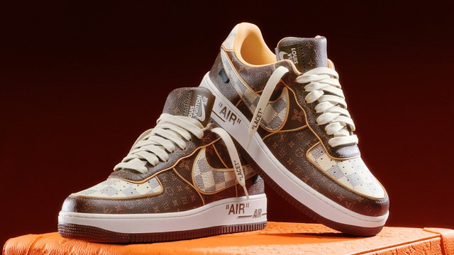Sneakers kolaborasi Louis Vuitton dan Nike Air Force 1 Karya Virgil Abloh. Foto: Louis Vuitton