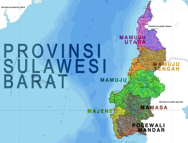 Peta Provinsi Sulawesi Barat. Foto: Kanwil Ditjen Perbendaharaan Provinsi Sulawesi Barat