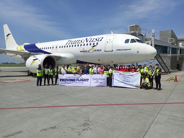 TransNusa melakukan proving flight rute Bandara Soekarno-Hatta ke Bandara Internasional Yogyakarta. Foto: Dok. Istimewa