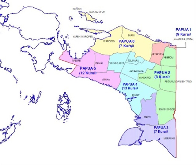 Peta Papua. Foto: dok. Komisi Pemilihan Umum