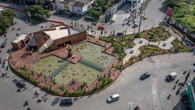 Foto udara suasana Museum Kota Lama usai diresmikan di Semarang, Jawa Tengah, Rabu (9/2/2022). Foto: Aji Styawan/Antara Foto