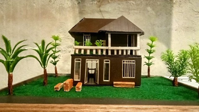 Rancangan rumah minimalis karya mahasiswa saat pameran. Foto: Rian/JMG