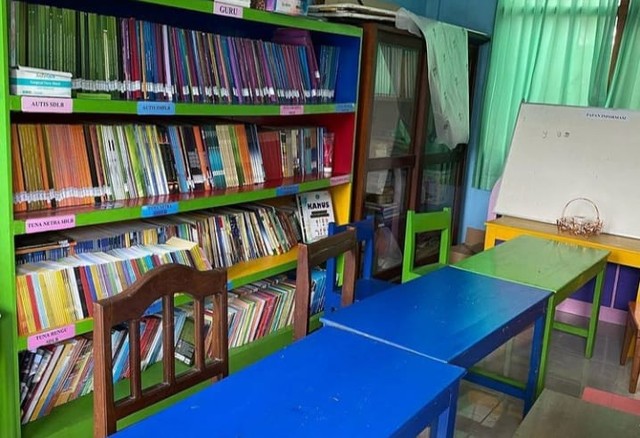 Kondisi perpustakaan SLB Muhammadiyah Gamping. Kredit foto: instagram.com/slb.muhammadiyah.gamping