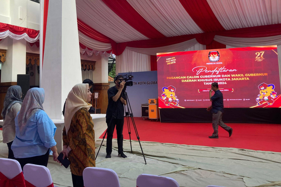 KPUD Jakarta Lakukan Gladi Bersih Pendaftaran di Tengah Demonstrasi