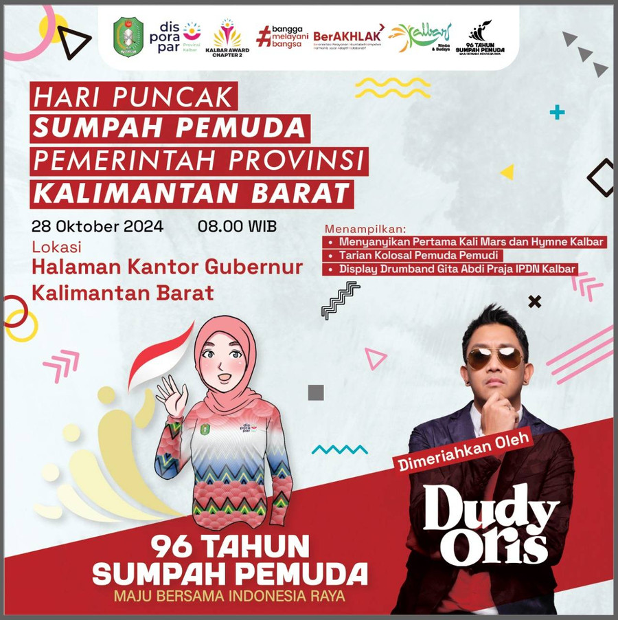 Pemprov Kalbar Gelar Upacara Hari Sumpah Pemuda Besok, Dimeriahkan Dudy Oris - kumparan.com