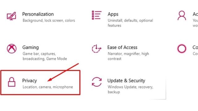 Klik Menu 'Privacy'