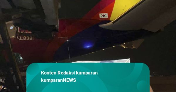 Penampakan Layangan Nyangkut di Pesawat Asiana saat Mendarat di Bandara Soetta