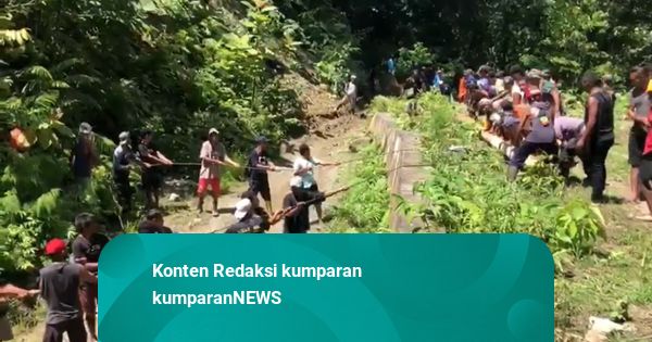 Warga 4 Desa di Maluku Gotong Royong Bangun Jembatan dengan Kayu Gelondongan