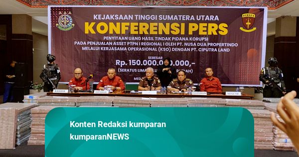 Kejati Sumut Pamerkan Tumpukan Duit Rp 150 Miliar dari Kasus Korupsi Aset PTPN I