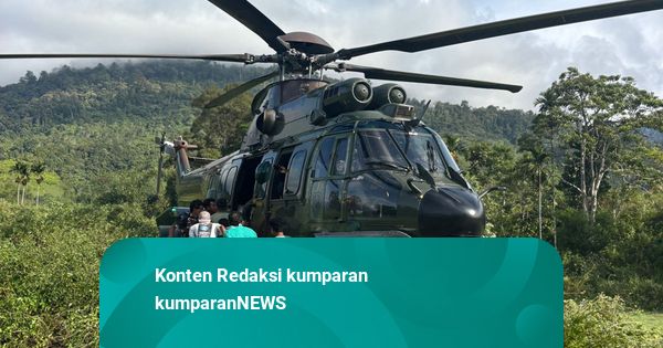 Sambutan Warga Terisolir di Aceh Terima Bantuan Dikirim Lewat Helikopter TNI