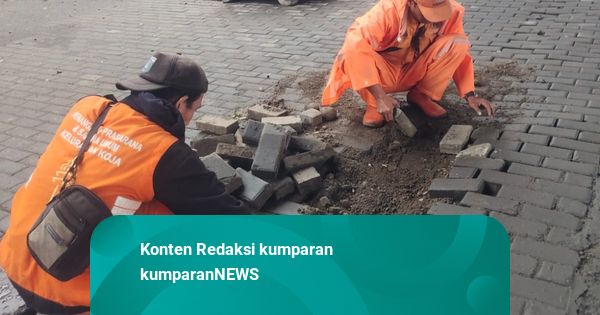 Paving Block di Koja yang Rusak Imbas Pencurian Kabel PJU Sudah Diperbaiki