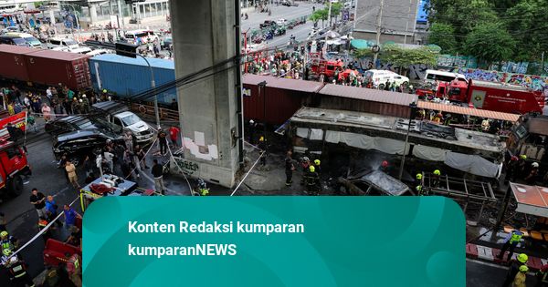 Bus Terbakar usai Kecelakaan Kereta di Thailand, 8 Orang Tewas