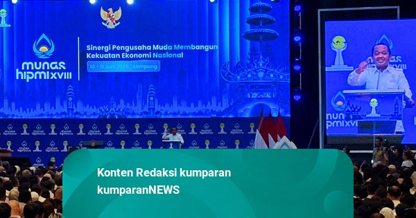 Momen Bahlil Sapa Prabowo 'Kanda Presiden' di Pembukaan Munas HIPMI