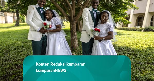 Foto: Momen Langka Pernikahan Pasangan Kembar di Nigeria