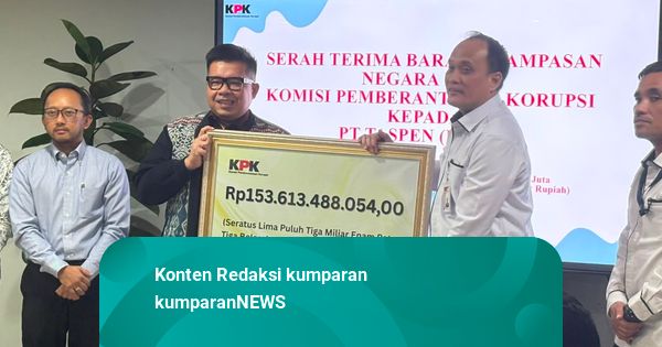 KPK Serahkan Uang Rampasan Rp 153 M Kasus Korupsi ke PT Taspen