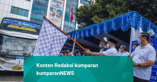 Foto: PT Taspen Lepas Keberangkatan 12 Bus Mudik Gratis Lebaran 2022