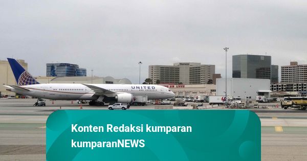 Pesawat United Airlines Tabrak Tiang Lampu dan Truk Saat Akan Mendarat di AS