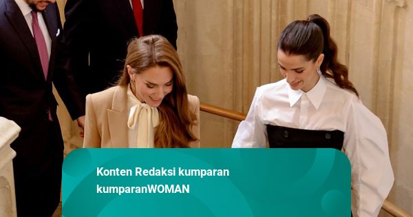 Tampilan Dua Calon Ratu Kate Middleton dan Putri Rajwa saat Jumpa di Inggris