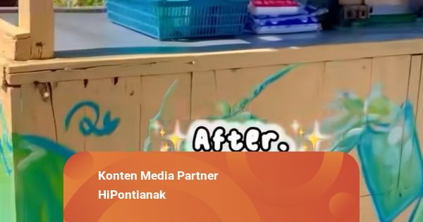 Bantu UMKM, Seniman Pontianak Melukis di Gerobak Es Tebu dan Kelapa