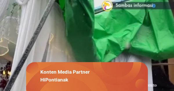 Pelaminan Roboh Usai Diterpa Hujan dan Angin Kencang di Sambas