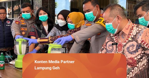 Polresta Bandar Lampung Musnahkan Barang Bukti Narkoba Senilai Milliar