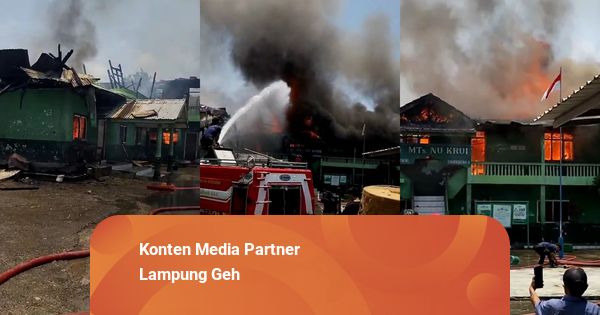 Gedung MTs NU Krui Lampung Terbakar, Diduga Korsleting, Kerugian Capai Rp 3 M