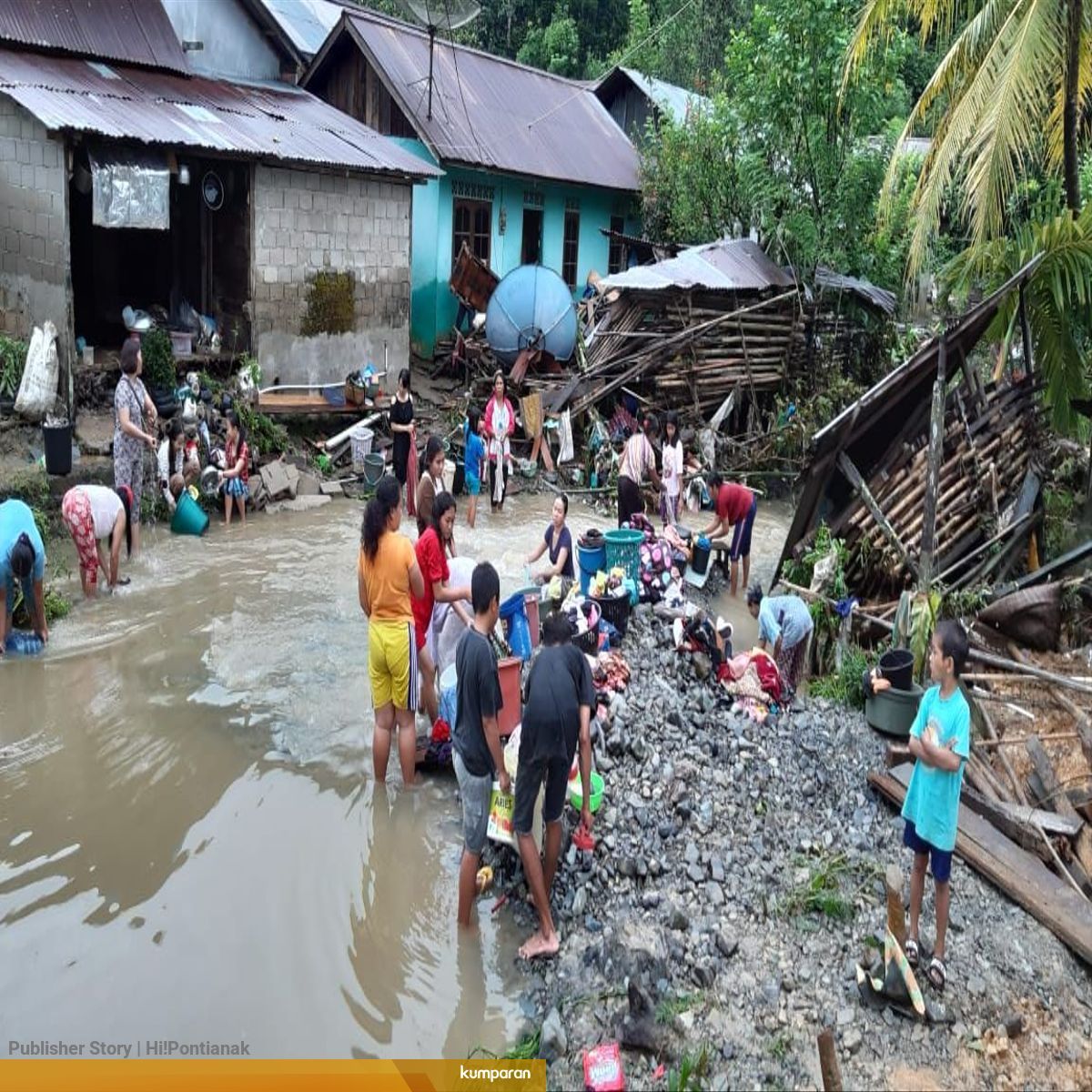 Banjir Bandang Terjang 2 Dusun Yang Berbatasan Dengan Malaysia Di Kalbar Kumparan Com