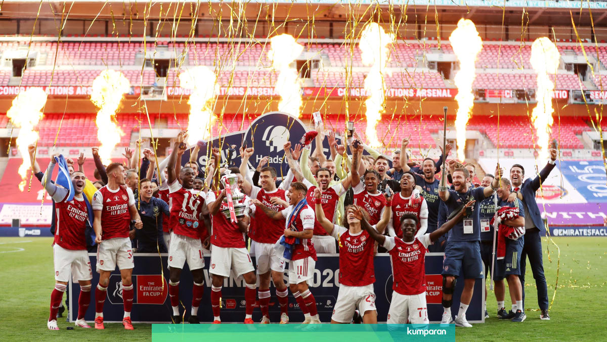 Foto Arsenal Rayakan Gelar Juara Piala Fa 2020 Kumparan Com