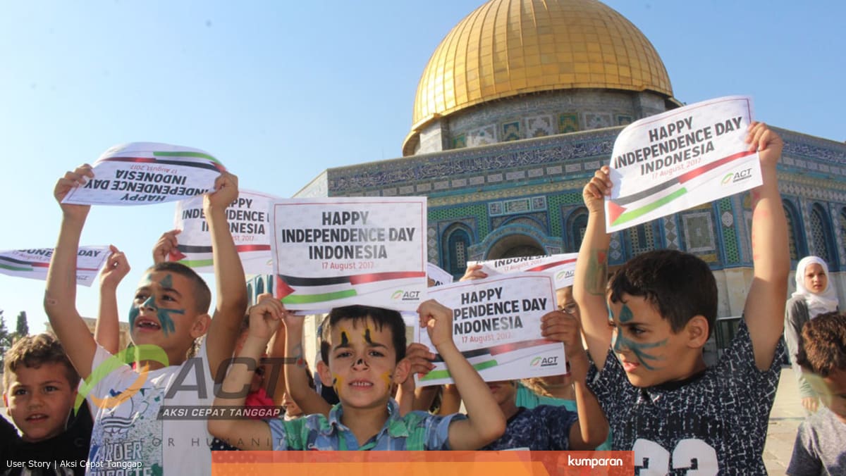Tingkah Bocah Al Aqsa Ada Bendera Indonesia Dan Palestina Di Pipi Mereka Kumparan Com