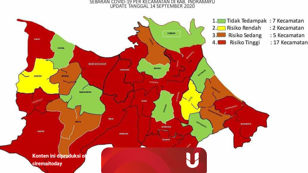 Peta Sebaran Covid 19 Di Indramayu 17 Kecamatan Zona Merah Kumparan Com