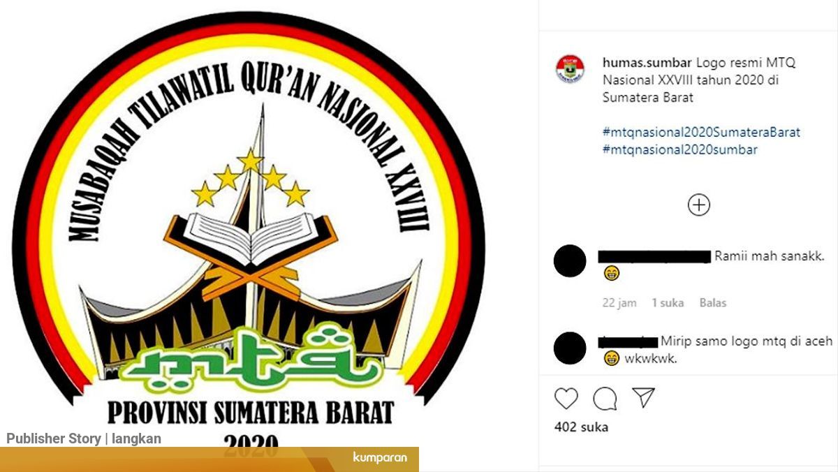 Dianggap Plagiat Logo Mtq Ke 28 Diprotes Pemprov Sumbar Itu Biasa Kumparan Com