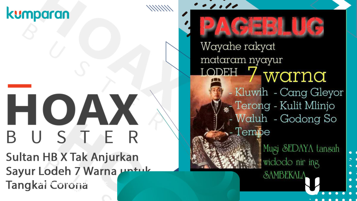 Hoaxbuster: Sultan HB X Tak Anjurkan Sayur Lodeh 8 Warna untuk Hoaxbuster: Sultan HB X Tak Anjurkan Sayur Lodeh 8 Warna untuk