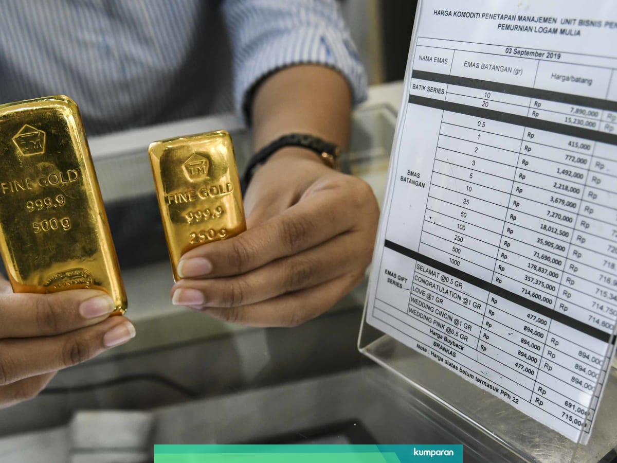 Harga Emas Antam Naik Tipis Rp 1 000 Jadi Rp 747 000 Per Gram
