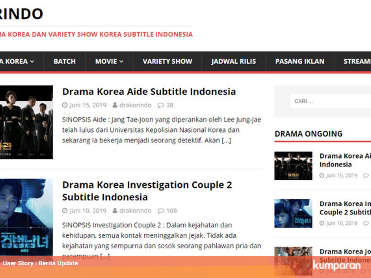 Drakorindo Tayangkan Berbagai Drama Korea Populer Sayangnya Situs Ilegal Kumparan Com
