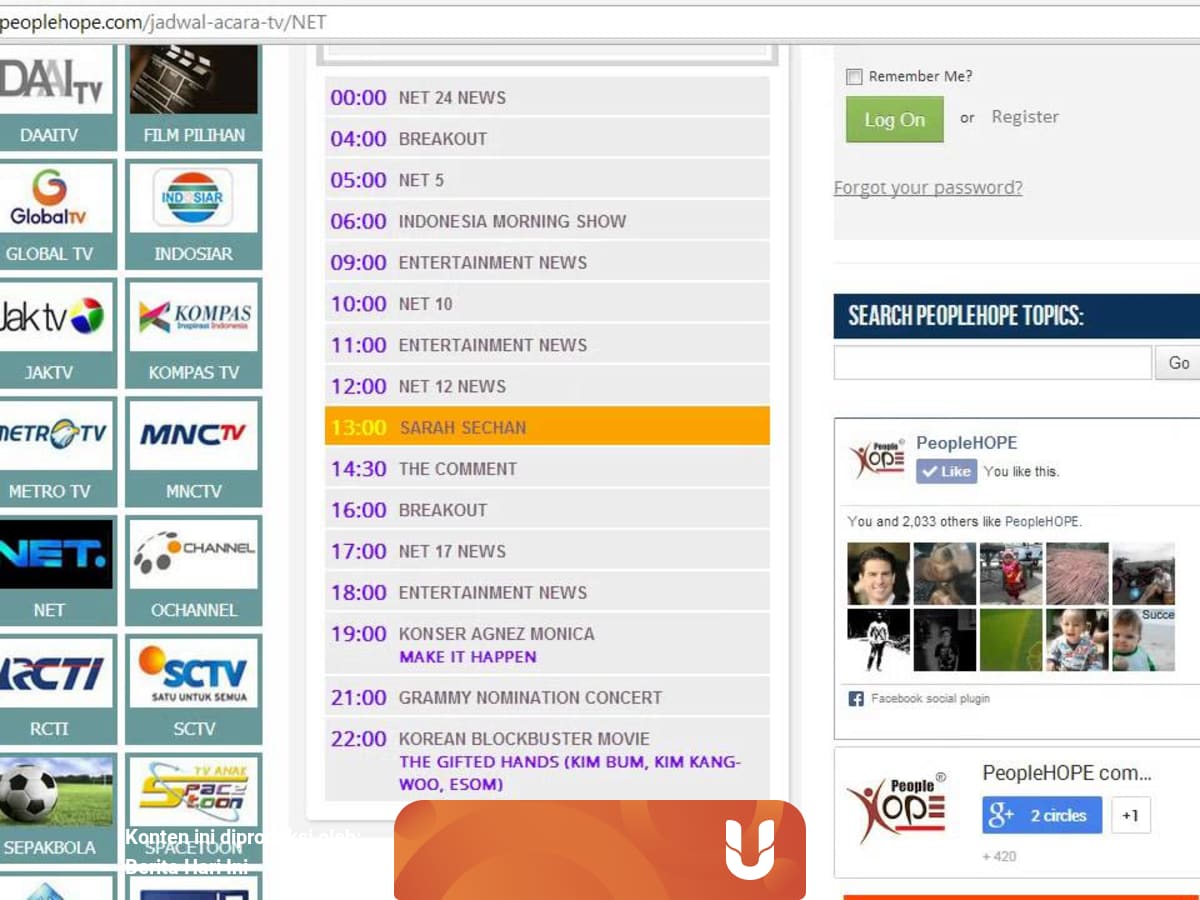 Jadwal Siaran Di Global Tv Hari Ini