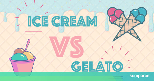 Infografik Es Krim dan Gelato, Apa Perbedaannya?