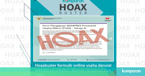 Hoaxbuster: Formulir Online Bantuan Usaha Darurat Dari ...