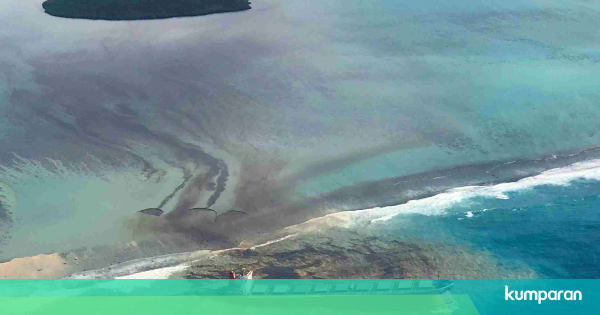 Foto Udara: Pencemaran Pantai di Mauritius Akibat Tumpahan Minyak